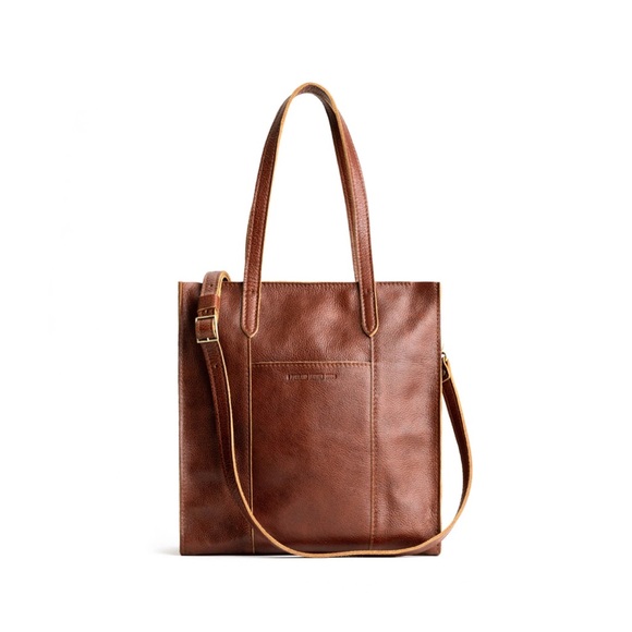 portland leather goods Handbags - Portland leather north / south Lola Crossbody bag w/zipper  - color, nutmeg